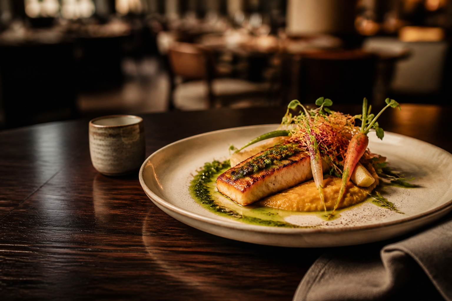 Pesca del día con vegetales de temporada en Mesa Viva